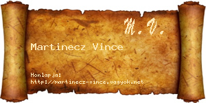 Martinecz Vince névjegykártya
